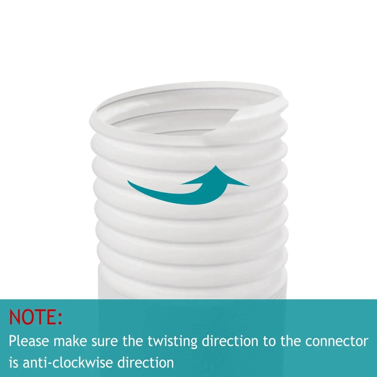 4 Inch x 5 FT dryer exhaust hose with anti‑clockwise threaded connector, flexible PP material