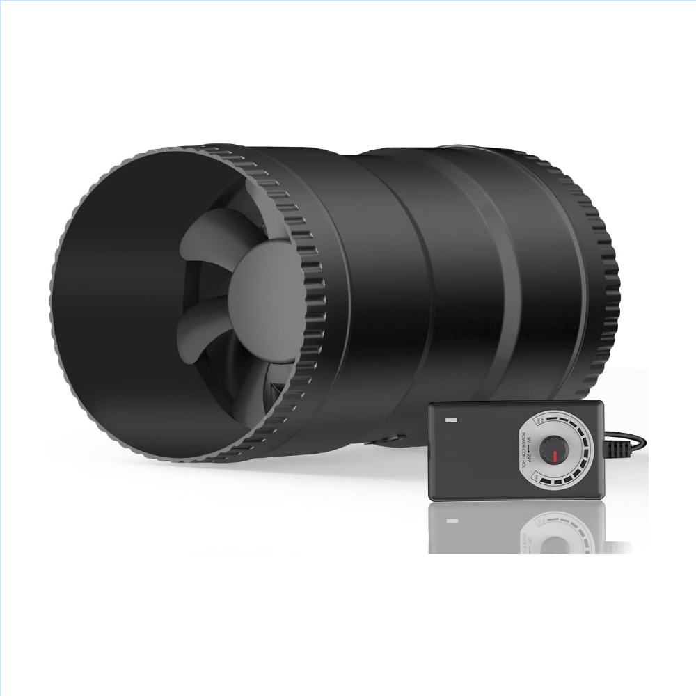 HONGUAN 3 Inch Duct Booster Fan with Speed Controller for Marine Cabins, 3D Printers, and Laser Engravers – Quiet, Energy-Efficient Inline Ventilation Solution