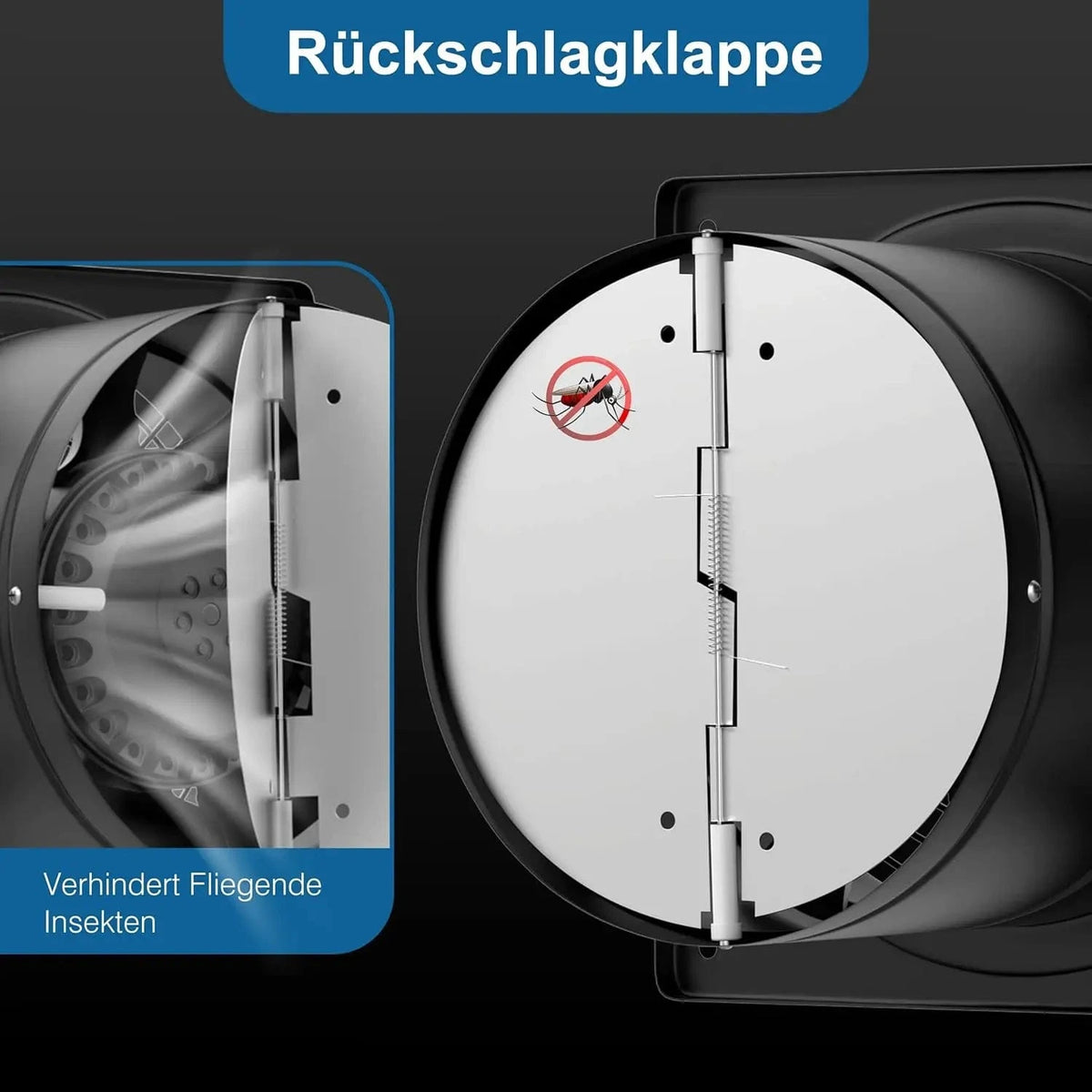150mm Exhaust Fan with Built-In Check Valve Flap – Prevents Air Backflow for Efficient and Safe Ventilation