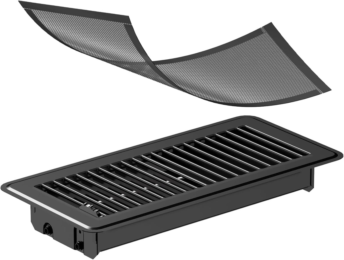 4x12 Inch Floor Register with Rust‑Proof Finish and Adjustable Vent