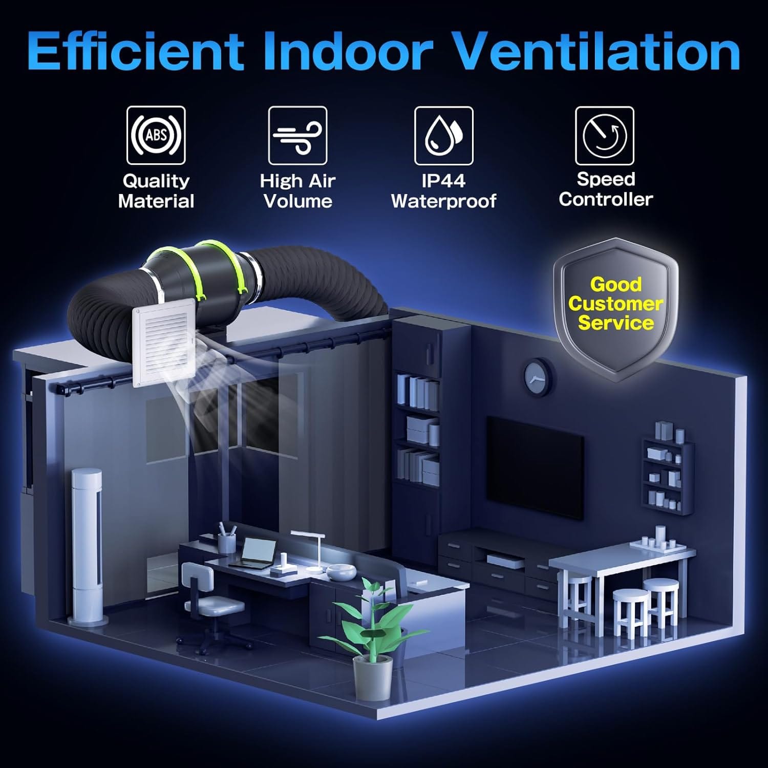 4 Inch Inline Duct Fan – Energy Efficient, Low Noise Ventilation