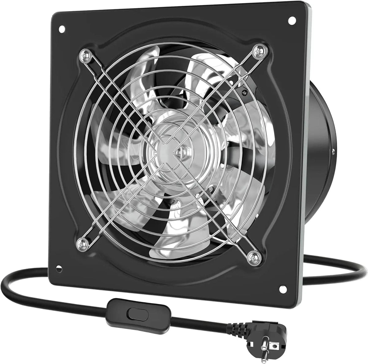 200 mm Kitchen Exhaust Fan with 980 m³/h Airflow and Quiet Copper Motor for Wall or Ceiling Ventilation