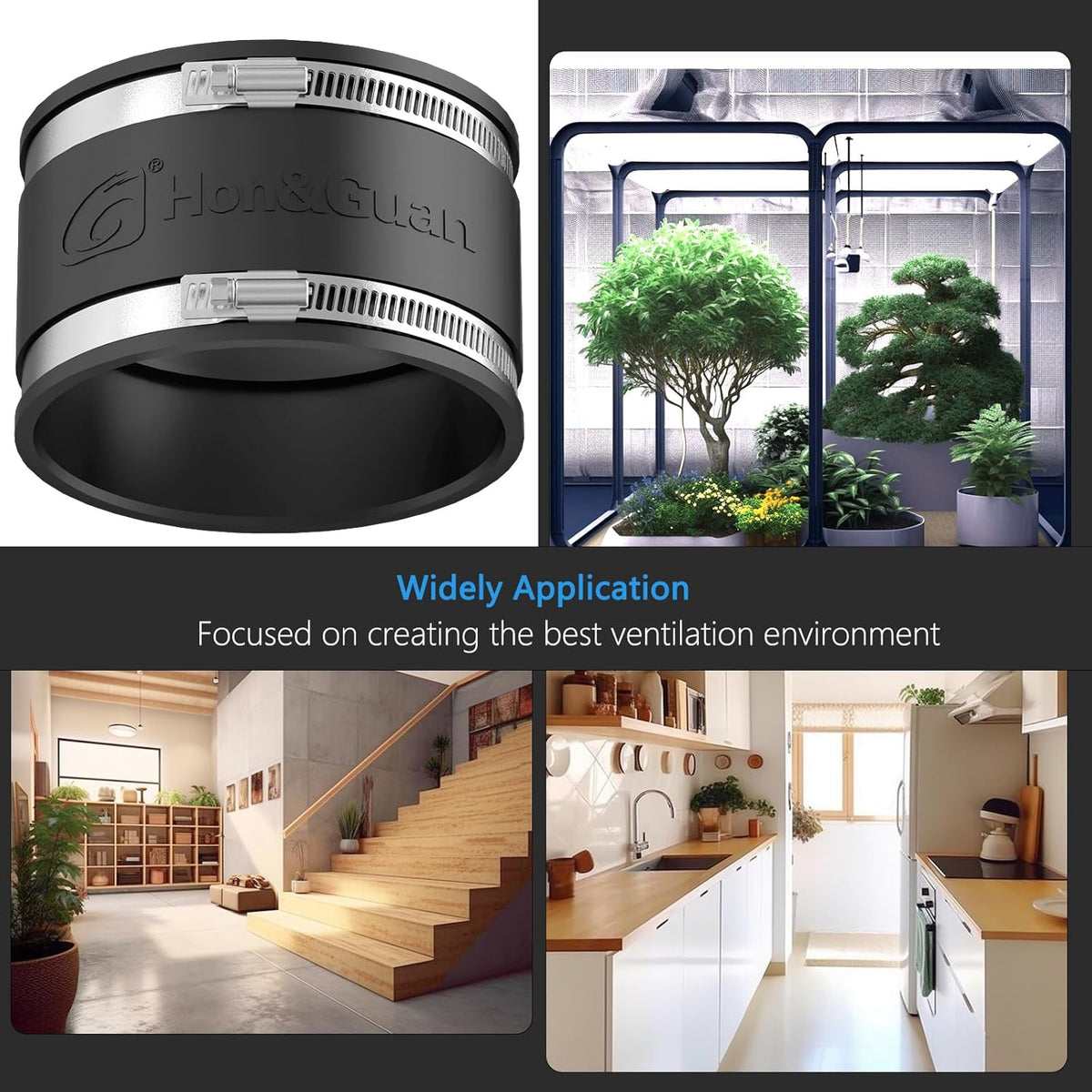 Dust collection fittings used in kitchens, bathrooms, garages, and HVAC systems for effective air circulation.