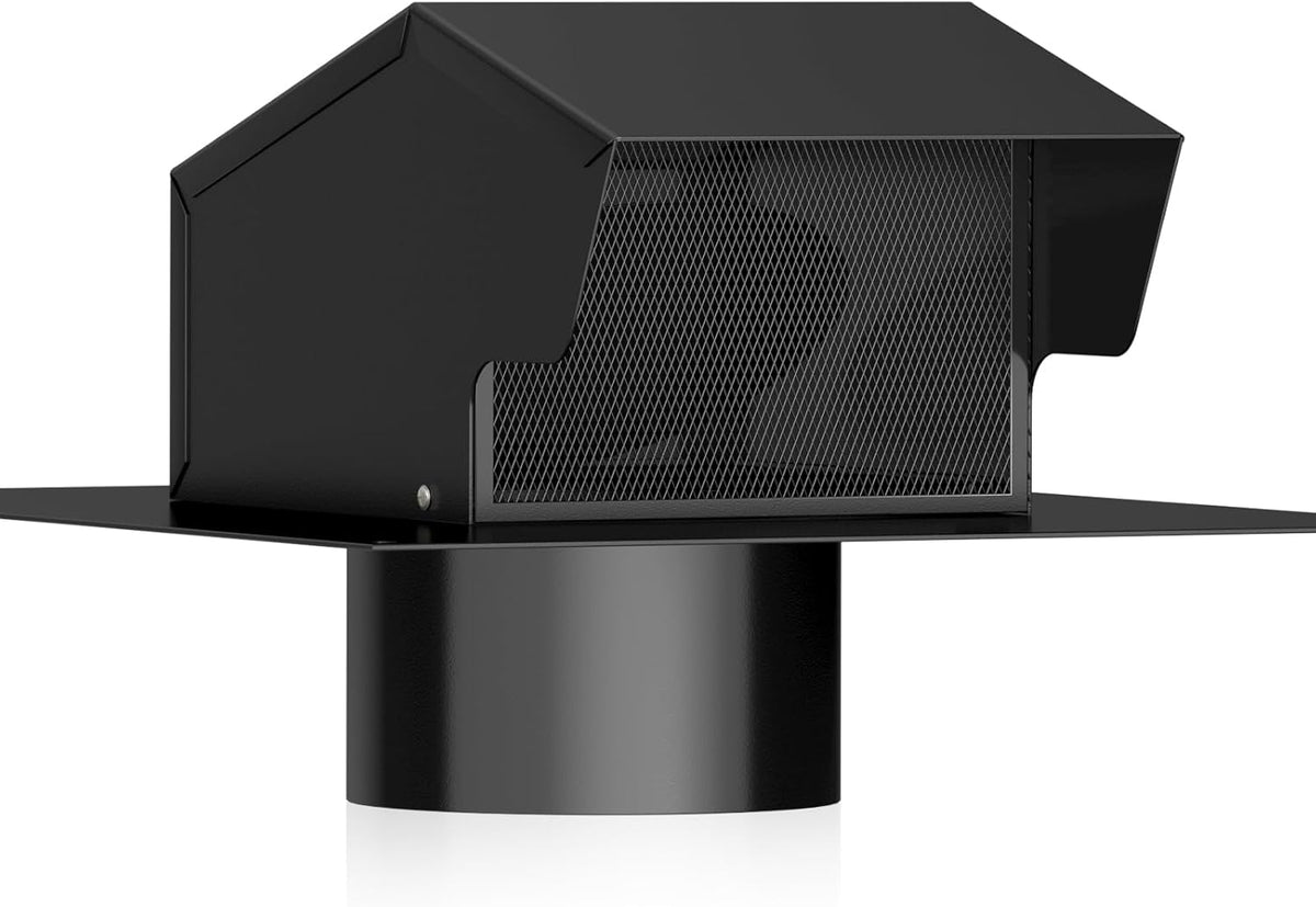 "4 Inch Galvanized Steel Roof Vent Cap with Removable Damper and Mesh