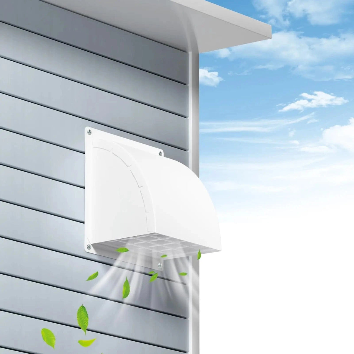 HONGUAN 4-inch metal dryer vent cover with removable screen and non-return flap for outdoor wall exhaust systems.