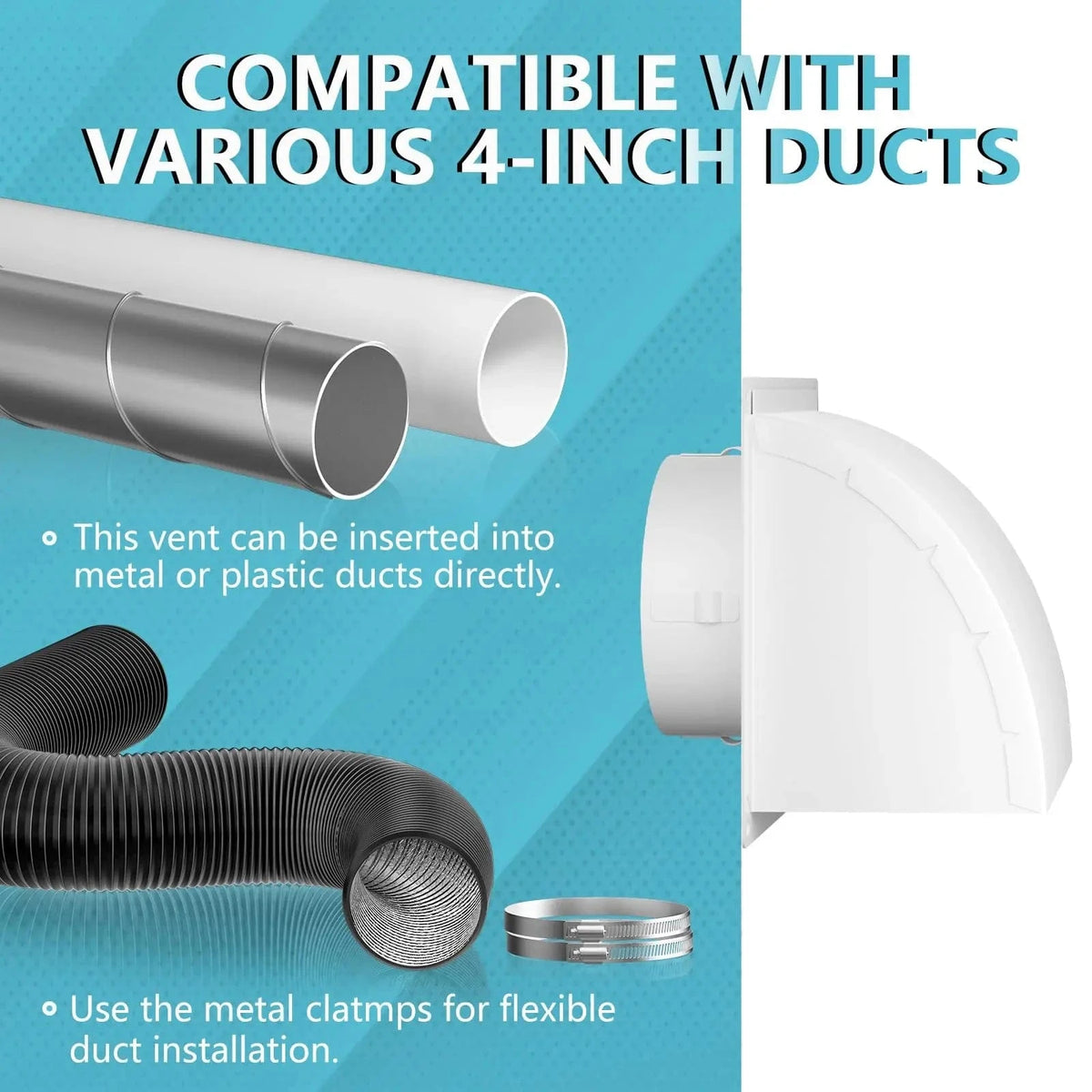 Rustproof and corrosion-resistant stainless steel construction of HONGUAN dryer vent cover for long-lasting performance.