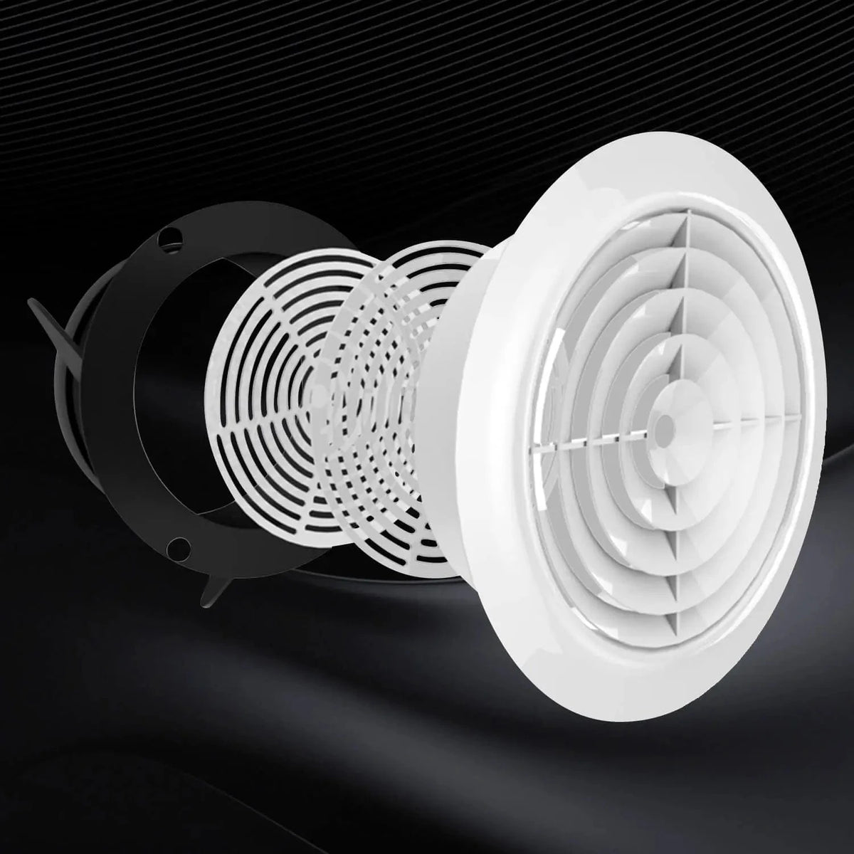 4 Inch Air Vent Cover Structure Diagram – Adjustable Louver Design with High-Quality ABS for Efficient Ventilation Fan Systems