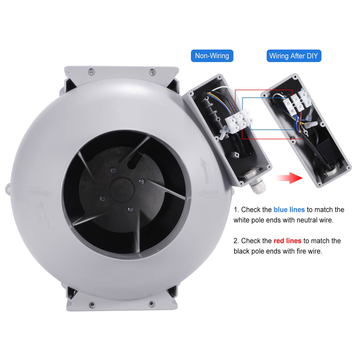 in line centrifugal duct fan