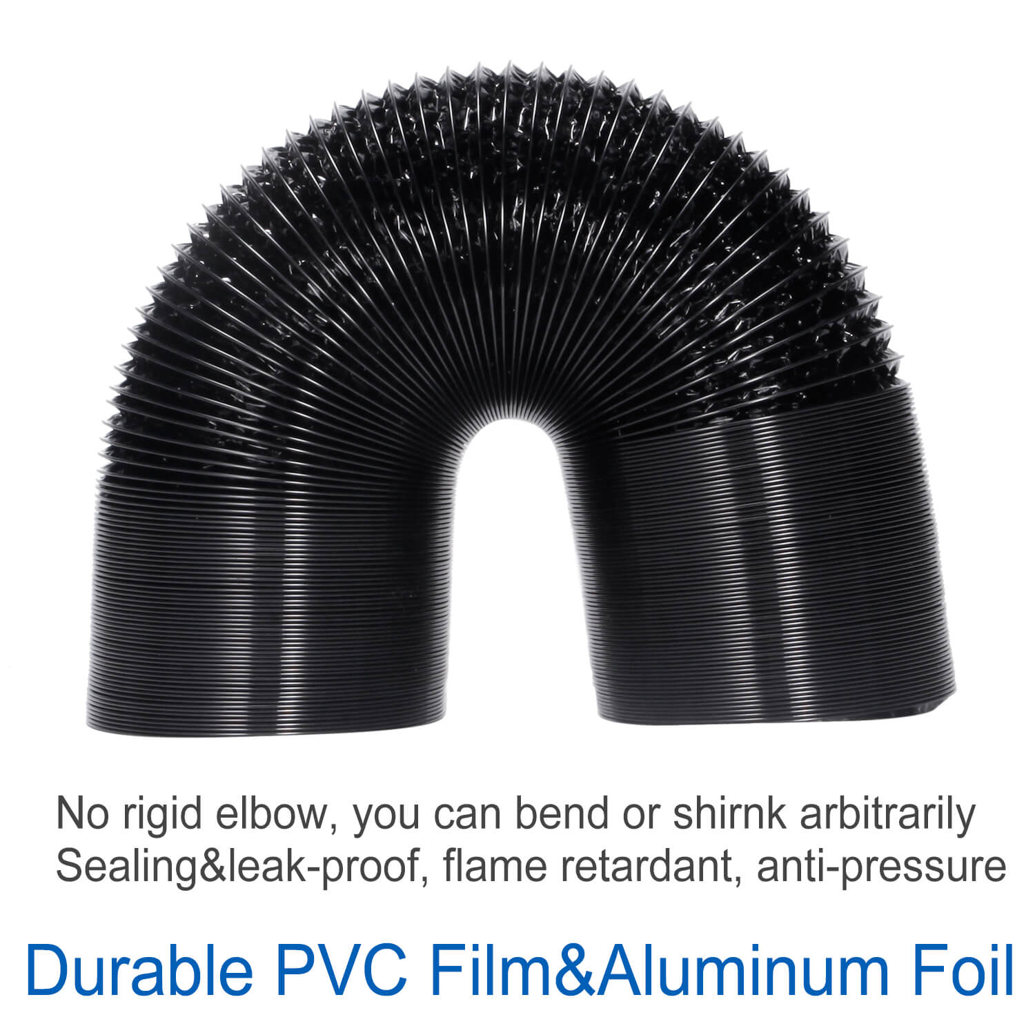 Black Flexible Aluminum Foil Ducting