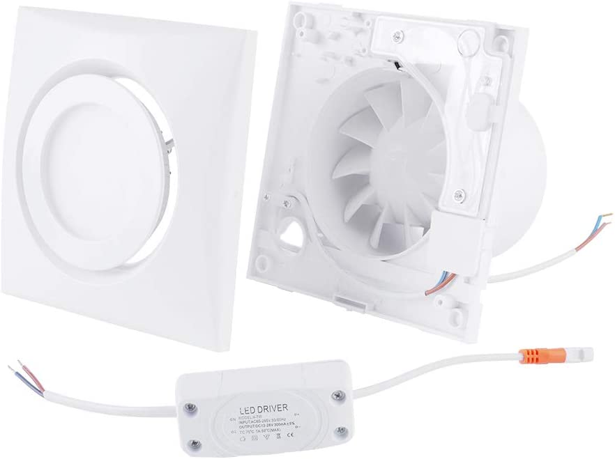 4 Inch Wall Exhaust Fan Ultra-Quiet 55CFM with light